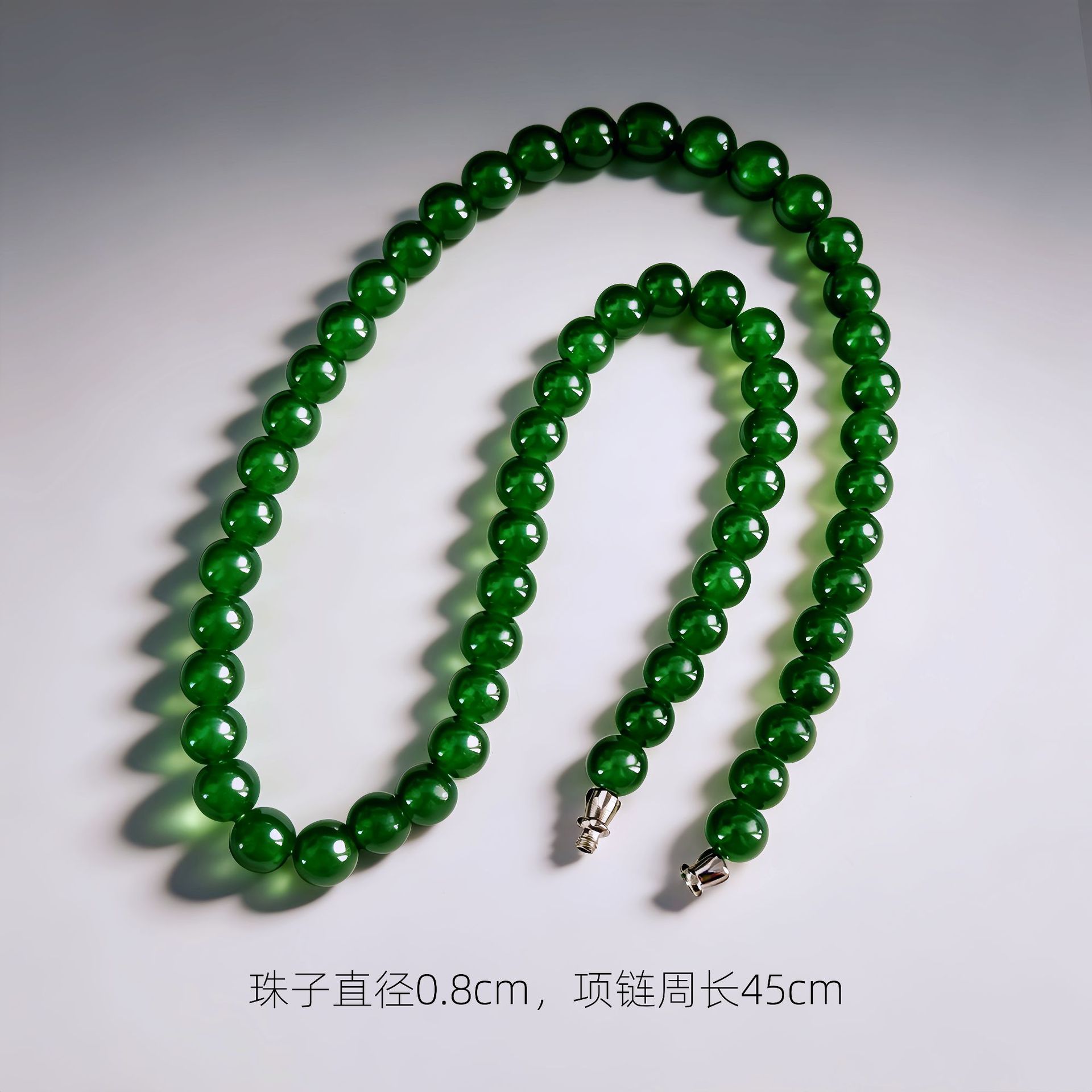 跑江湖地摊义乌饰品直播小礼品玻璃串珠仿玉转运珠项链锁骨链