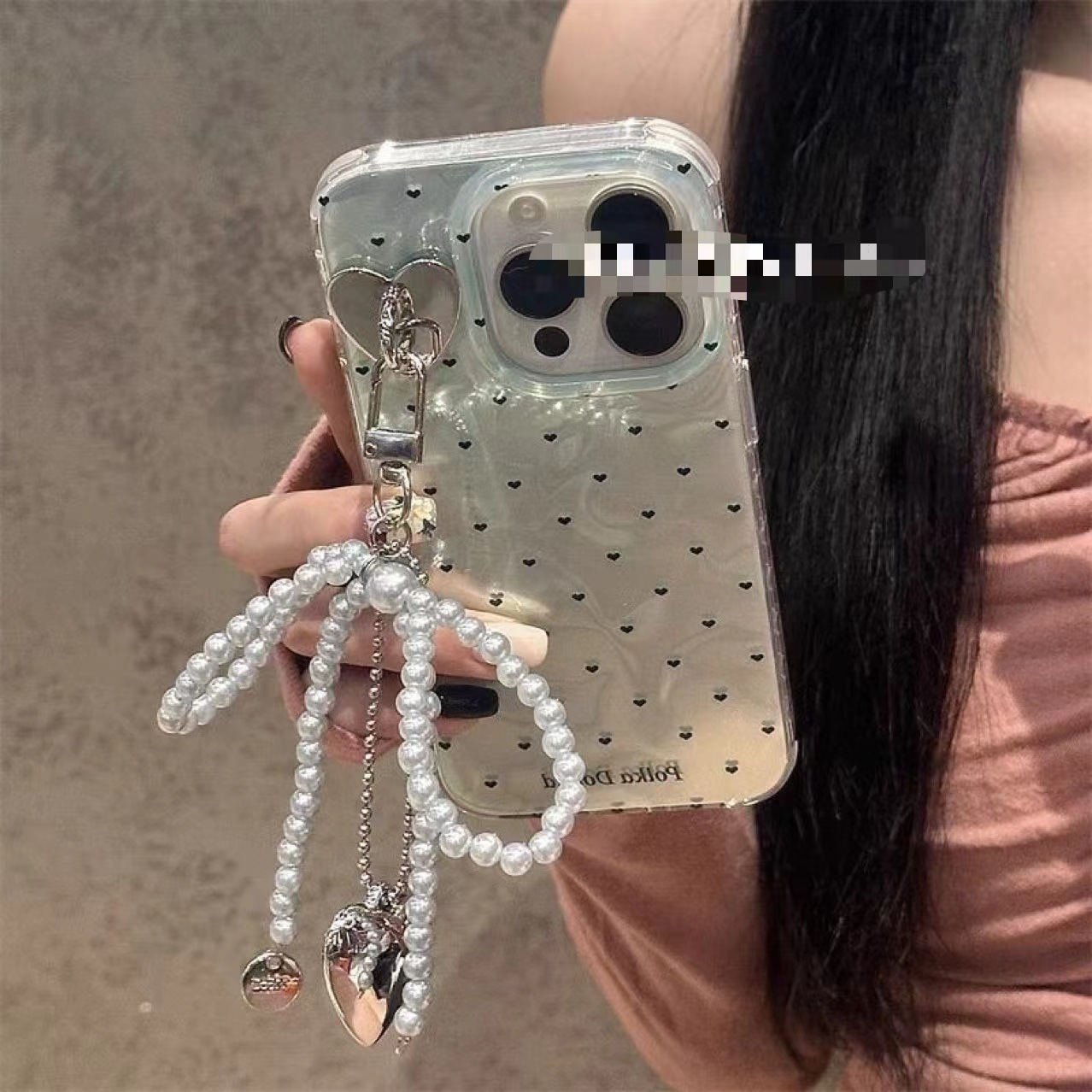 Ins fresca ondulación de agua pantalla completa pequeño amor para iPhone15/14ProMax funda para teléfono móvil 12 Apple 13 mujer