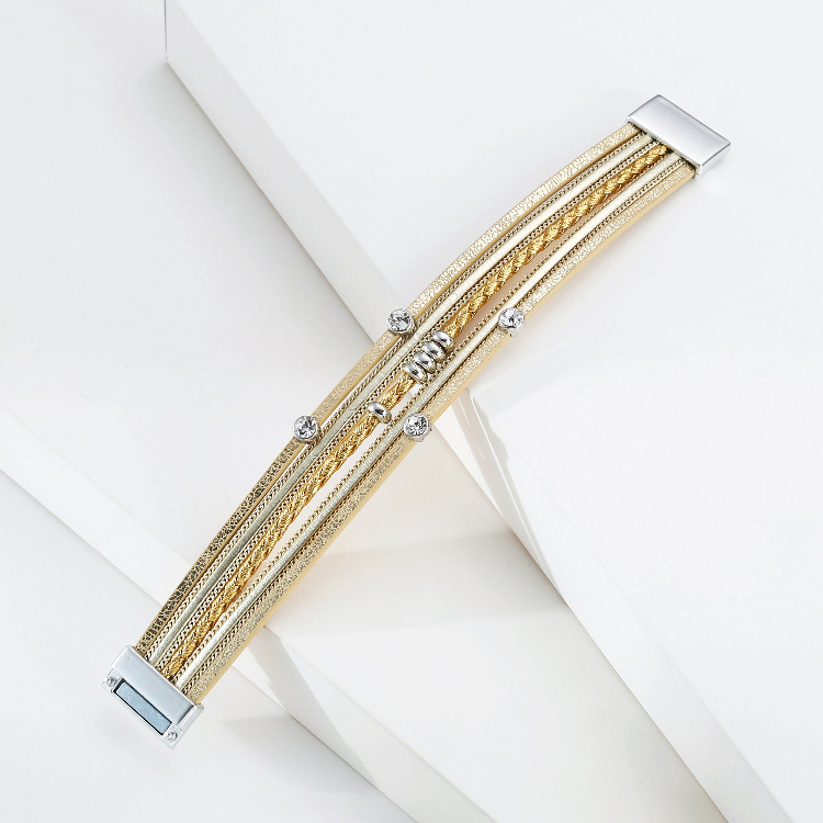 Bracelet En Cuir Géométrique Multicouche Bohème En Gros display picture 8