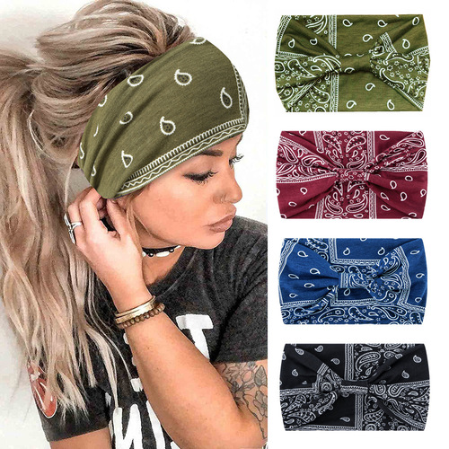 European and American hairbands, bohemian headbands, leopard print headbands, knotted headscarves, stretchable twisted head wraps, striped fabric headbands