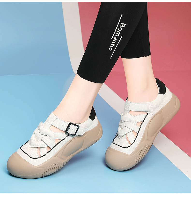 Giày sneaker nữ đế dày da thật thoáng khí mùa hè 2024 — Màu be 1959, Màu vàng 1959 chi tiết 14