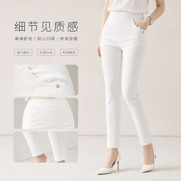 Summer thin silk elastic pencil