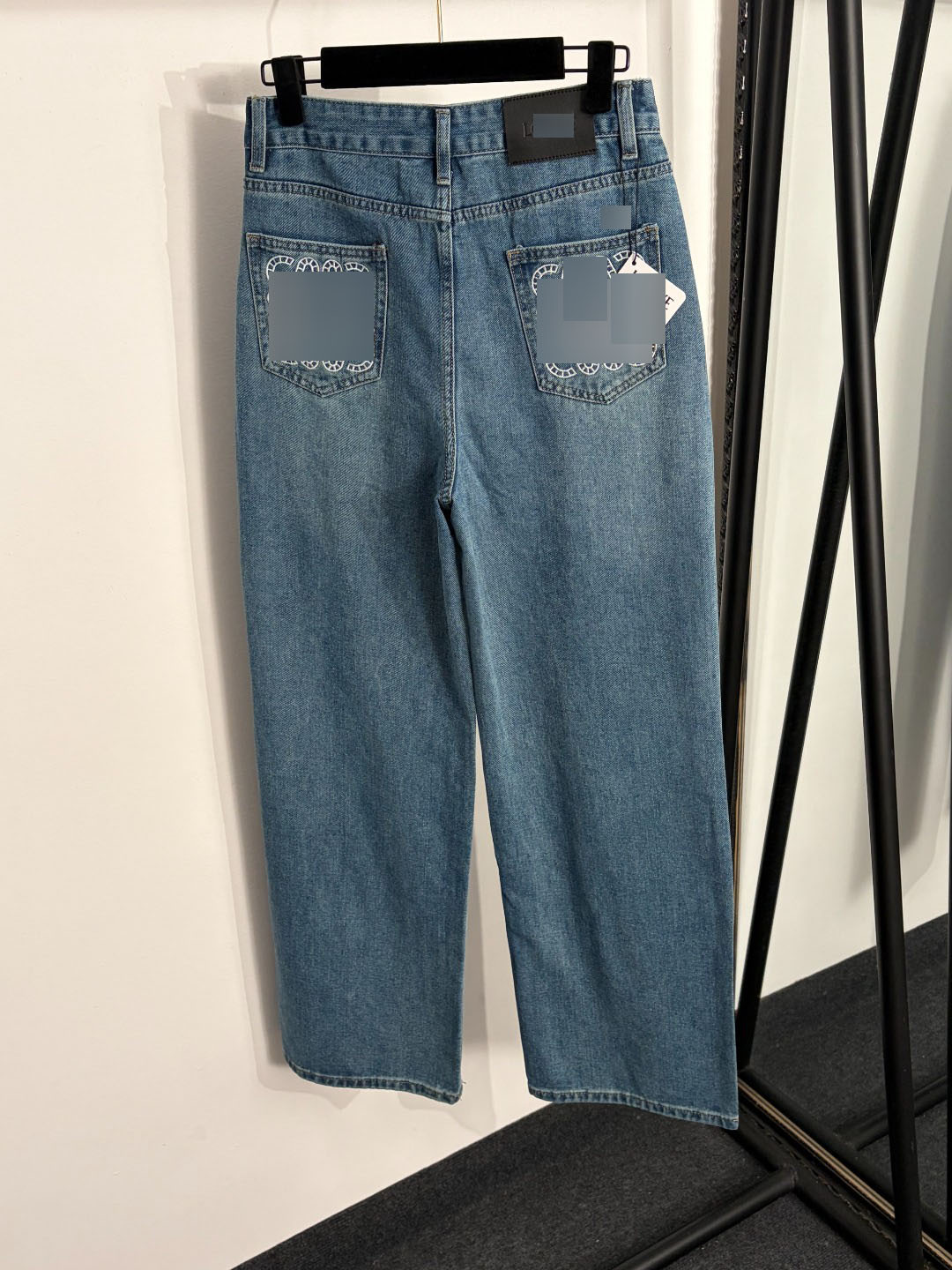 High-End Foreign Trade Stylish Slim-Fit Brand Premium New Denim Pants With Back Logo Embroidery And Pockets, Versatile_ecoleips.com