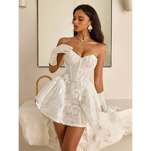 A 21393 White Lace Fishbone Tube Dress ��ɫ��˿���Ĩ��ȹ