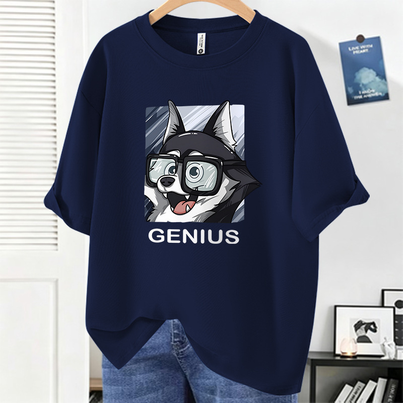 Loose-fitting short-sleeve trendy men's t-shirt, pure cotton, summer half-sleeve top for boys, 2026 new summer model