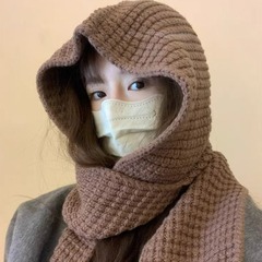 帽子のストールの帽子のマフラーの一体の女性の秋冬の新型の洋気のバラクの帽子の韓系は帽子の外でつきあいます。