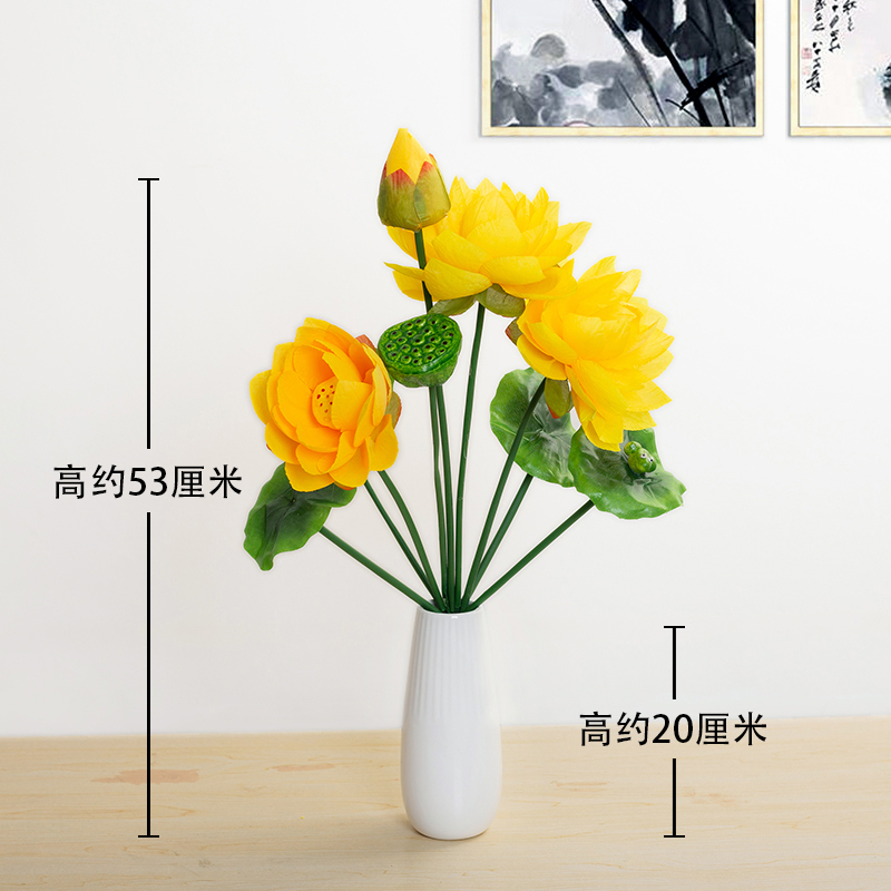 [Bộ bình] Bình dọc 9 chữ thập hoa sen lớn màu trắng
