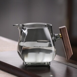 Glass Fair cup tea dispenser tea set tea brewing public cup tea leak fair cup tea strainer integrated wooden handle fair Cup