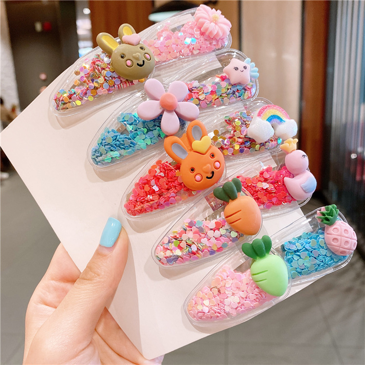 150g Weight Hair Accessories Classification Cartoon 5-Piece Set, Cartoon 10 PCs Set, Cartoon 20-Piece Set Quantity Business Occasion Flower Pattern Kid'S Gender Cartoon Style Style Children's Fruit Hairpin Cute Girl Small Daisy Headdress 1