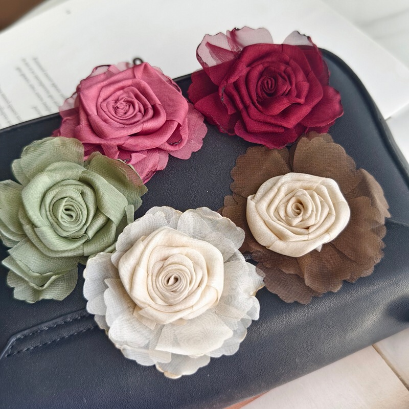 Soft Flowers, Burnt-Edge Fabric Flowers, DIY Accessories, Semi-Finished Products, Wrist Flowers, Necklaces, Hair Accessories, Rose Flower Materials