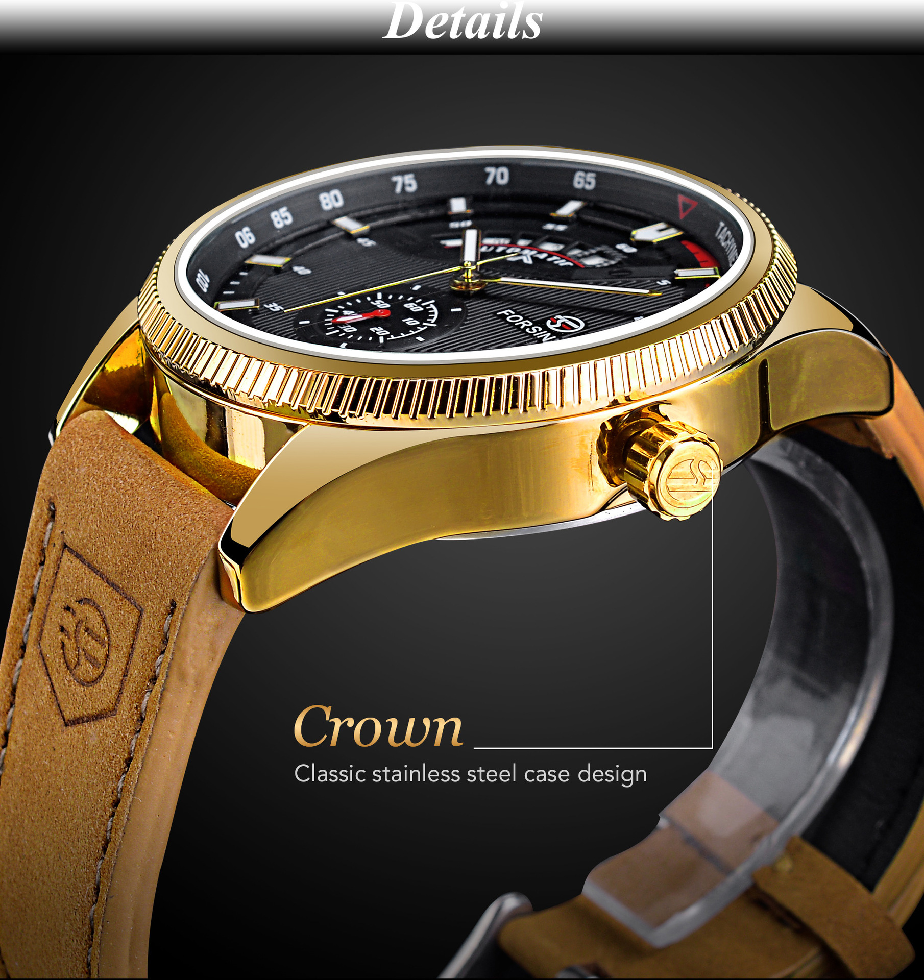 Forsing fully automatic mechanical watch, luminous, fashionable and casual men's watch with calendar new style_voghion.com
