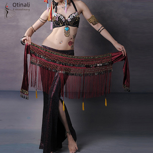 Odinara belly dance waist sash performance tassel hip scarf tribal dance costume belly dance waist chain wholesale