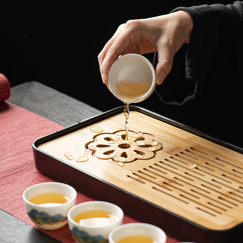 White Porcelain Tea Set with Lid, High-Grade Yixing Lampe Rouge Tea Cups, Gongfu Tea Set, Wholesale Gift Box with Logo Printing