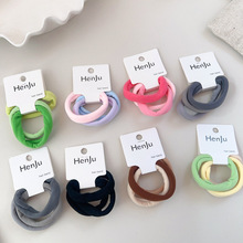 韩版耐用卡装头绳简约高弹力加粗渐变色皮筋发圈无缝发绳糖果色