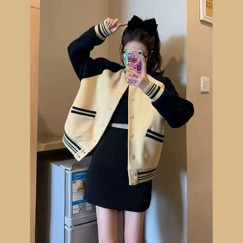 美式复古ins棒球服女2025秋季新款学院风小众洋气夹克上衣短外套