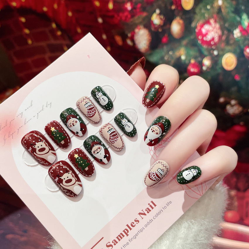 35g Weight Christmas Festival Cute Style Christmas Cute Press On Nails 1