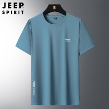 JEEP SPIRIT新款男士短袖T恤圆领冰丝速干宽松透气大码男装短T衫