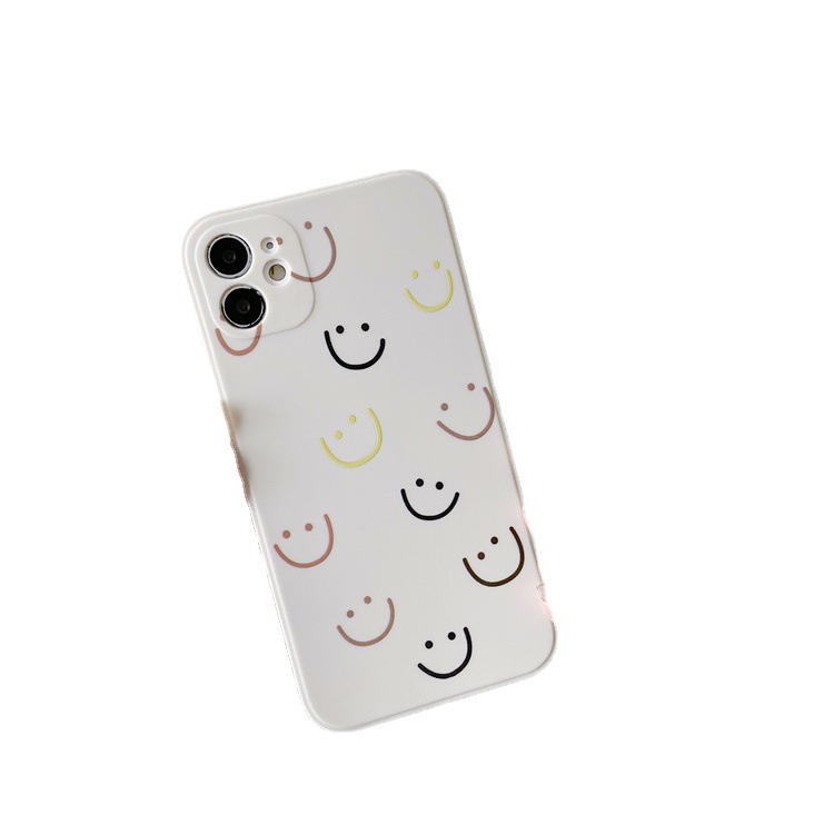Suitable for iPhone 13promax Smiling Face Phone 12Pro Straight Edge Fine Hole Apple 11 Soft Case Instagram Simplicity_voghion.com