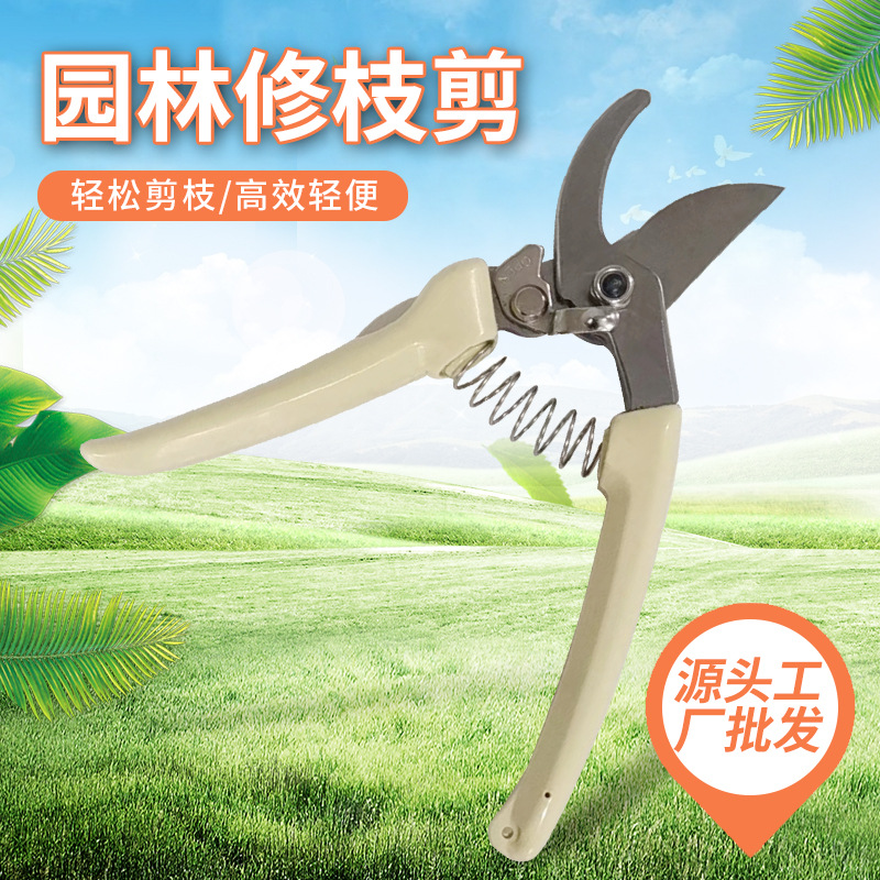 园艺果树枝剪刀园林工具摘果花园花艺果树弯头修枝剪锰钢园林剪子