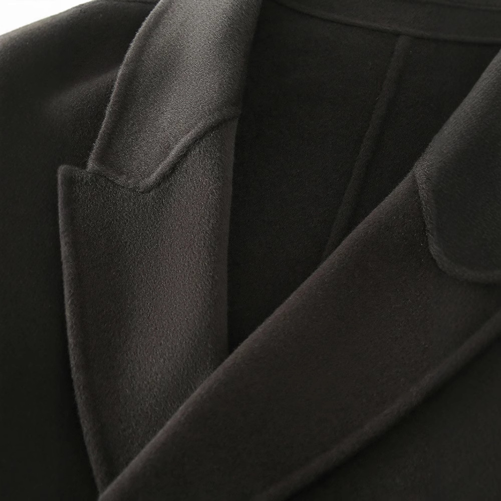 Otoño y invierno nuevos hombres 100% lana pura de doble cara abrigo de cachemira abrigo de alta sensación largo tamaño grande suelto