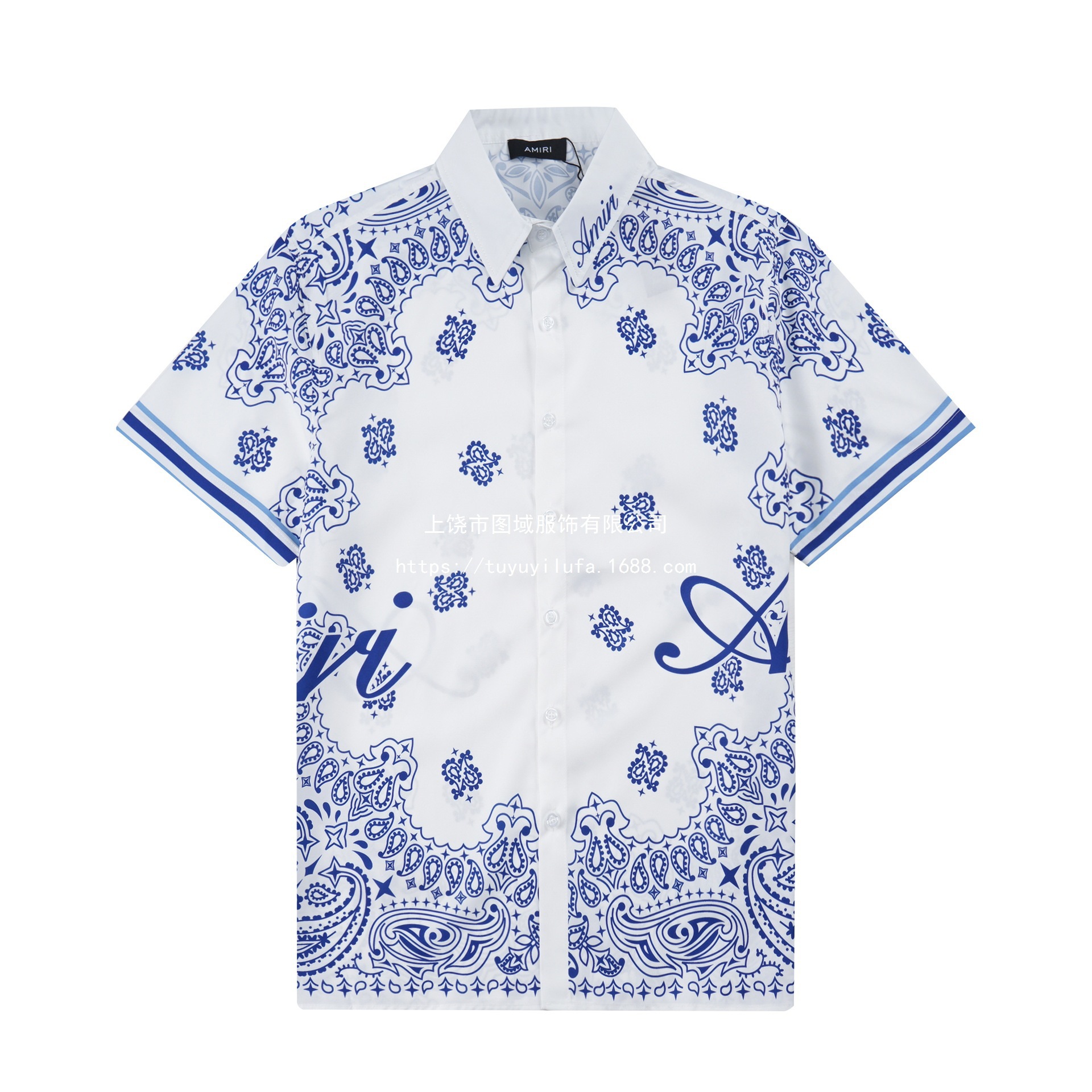 Transfronterizo de verano Amiri set clásico impresión de caju amiri camisa corta casual ropa deportiva para hombres y mujeres