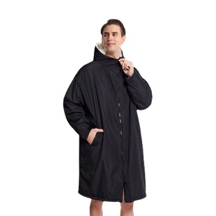 Thickened Warm Waterproof Cloak Hooded Bath Towel Diving Surfing Outdoor Swimming Windproof Changing Bathrobe Factory Straight Hair