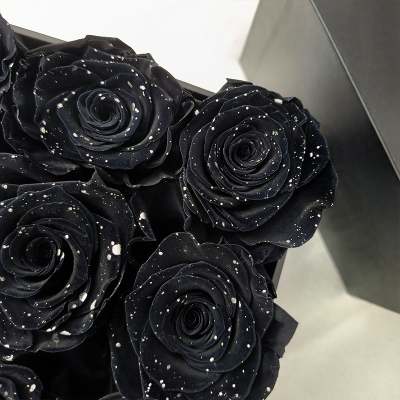 Regalos de día de San Valentín, rosas estrelladas, regalos de cumpleaños para una novia, adornos de caja de flores, flores eternas, cubos de abrazo