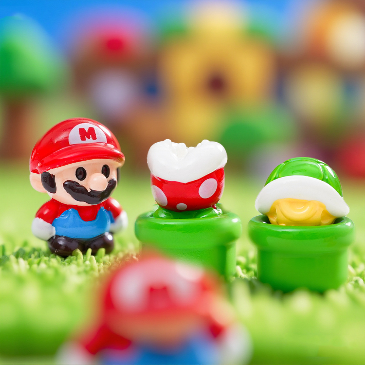 可爱超级马力欧蘑菇方块游戏公仔 DIY装饰品配件迷你桌面小摆件