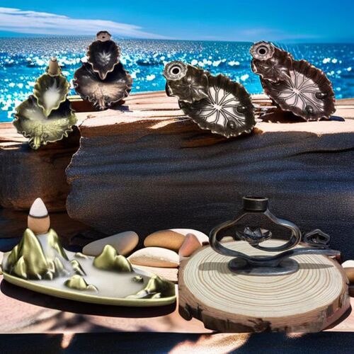 New Reverse Flow Incense Burner, Household Indoor Incense Burner, Creative Alloy Sandalwood Agarwood Incense Burner, Lotus Pond Aromatherapy Burner, Aromatherapy Decorative Piece
