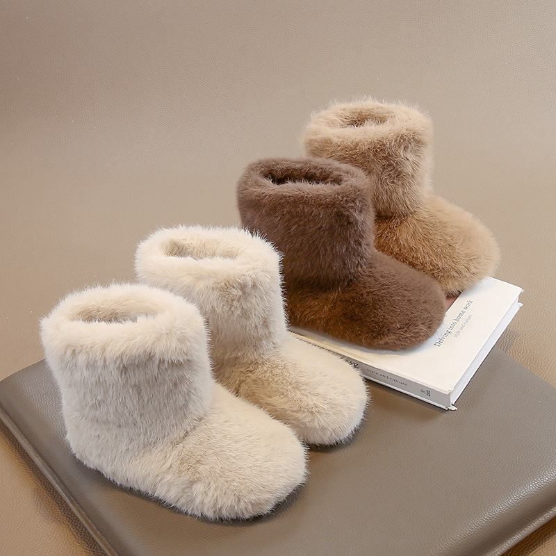 Children's Cute Snow Monster Children's Shoes 2025 Winter New Girls' Snow Boots Boys' Furry Cotton Boots Baby Boots Trendy