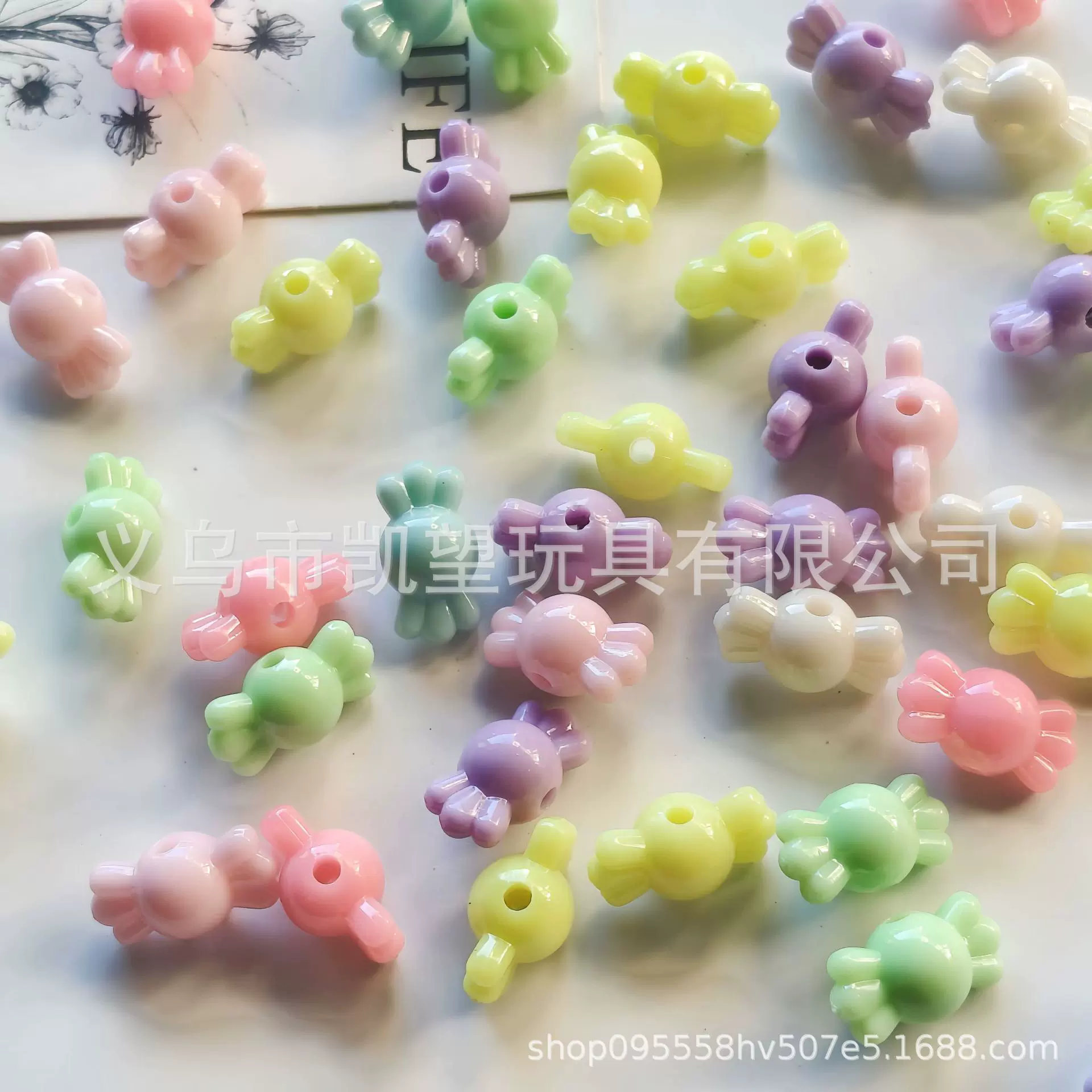 马卡龙春天色中孔小糖果DIY手串手机链项链散珠材料串珠饰品配件