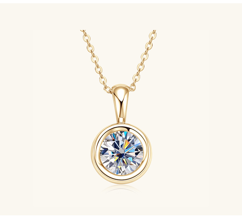 925 sterling silver Chain Material 1 Piece Quantity 925 Sterling Silver Moissanite Inlay Solid Color Pendant Necklace