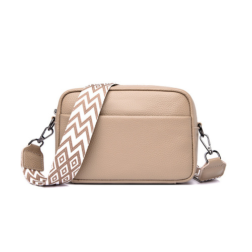 Cross-border genuine leather women's bags wholesale  new trendy and fashionable versatile shoulder crossbody bag first layer cowhide small square bag