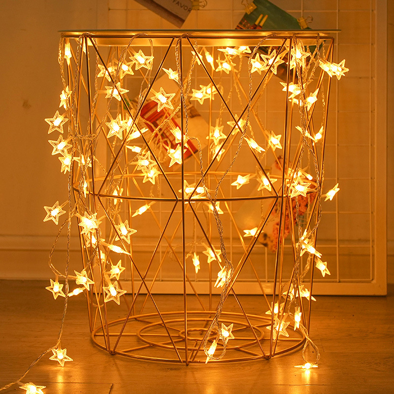 小彩灯串灯led星星灯太阳能灯串圣诞节灯户外露营氛围灯带节日灯