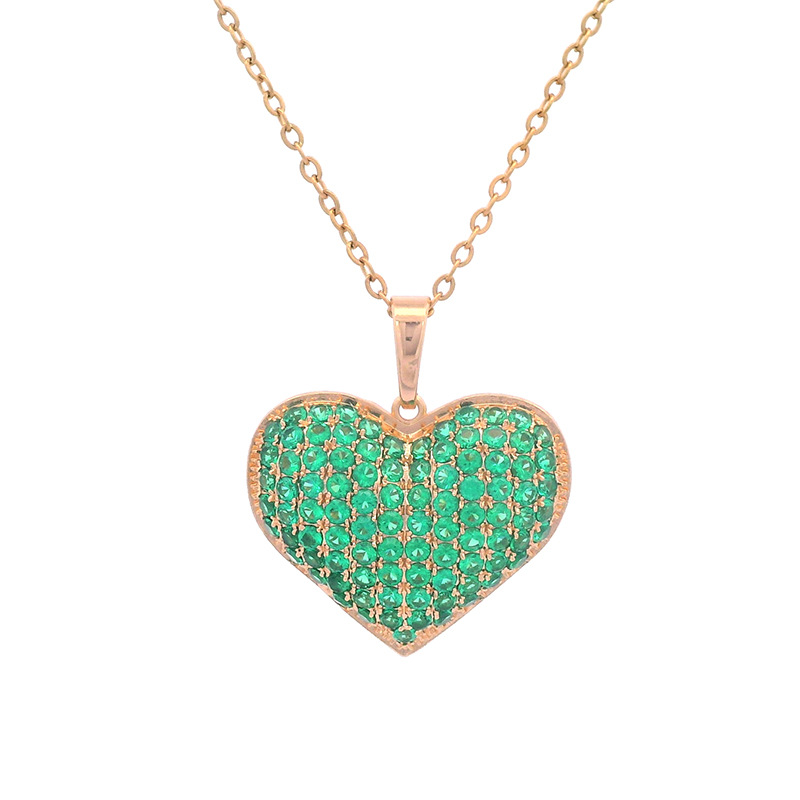 Chapado en 18k (verde - colgante único sin cadena)