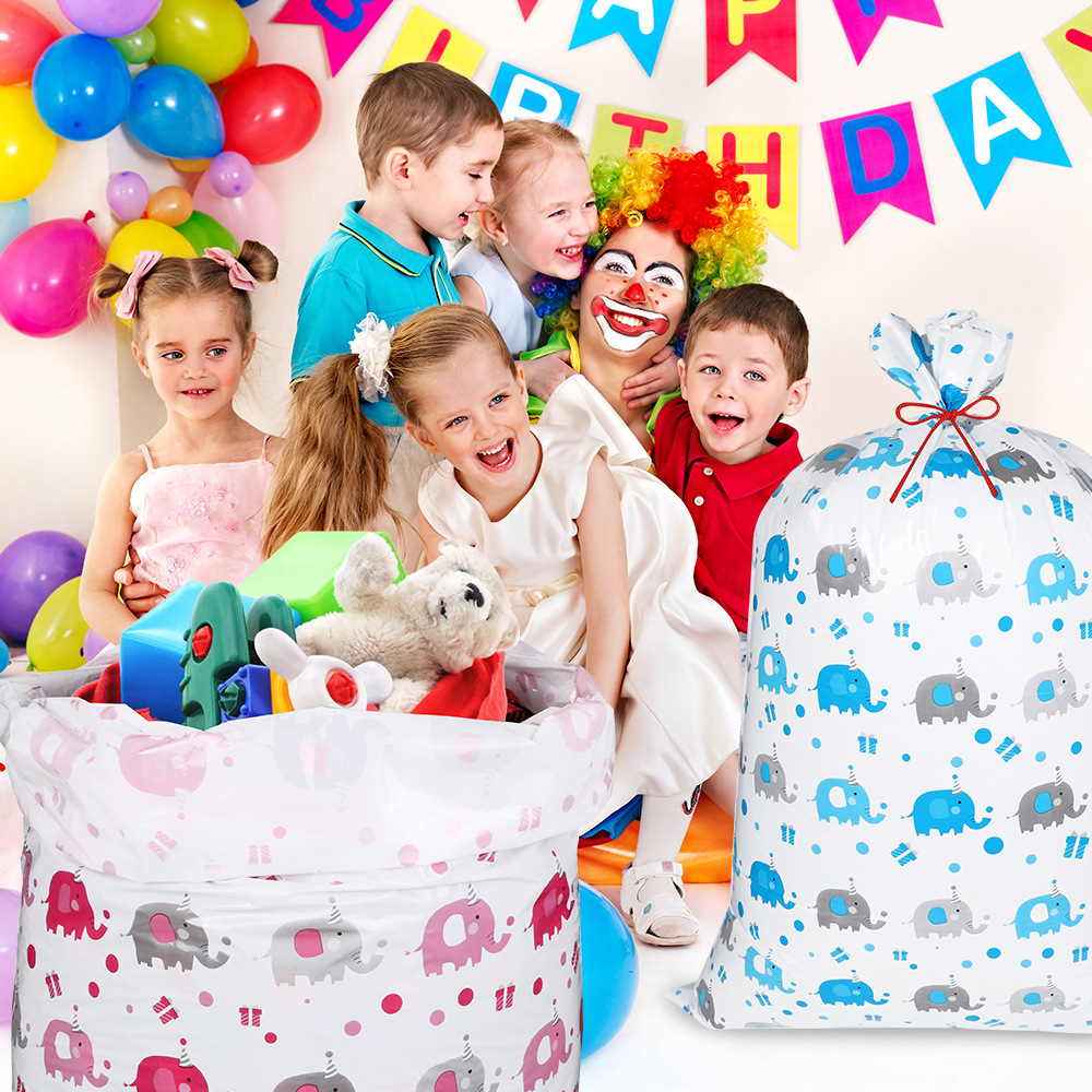 大象礼品袋 亚马逊temu跨境现货代发56英寸圣诞礼品塑料袋