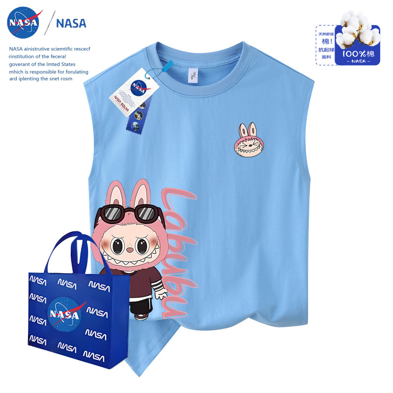 NASA 2025年夏ホットトレンド Labubu ラブブ 万能トレンド 学生バージョン ボーイズベストトップ|undefined