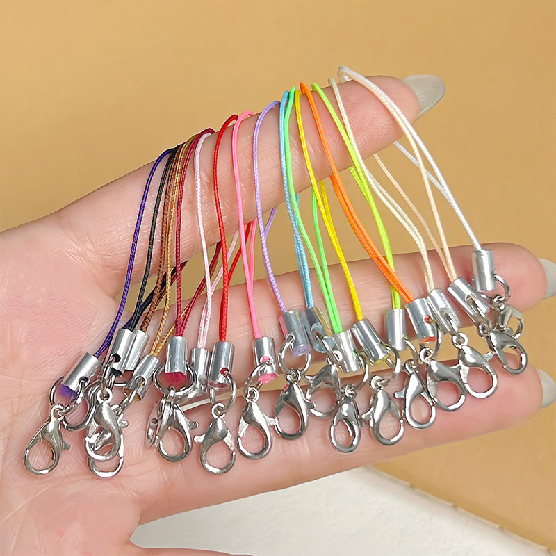 Colorful Lobster Clasp Phone Chain Lanyard Handmade DIY Accessory, Bead Toy Hanging Rope, Keychain Rope