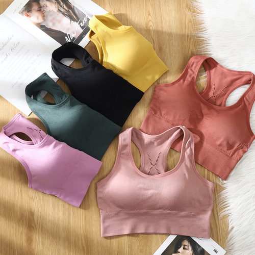 Yoga sports bra for women, push-up and shock-absorbing, no rims, beautiful back tube top, inner and outer wear, fitness base vest
