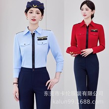 乐队新款军鼓队服装女秋季打军鼓乐队水兵舞表演服套装长袖衬衫