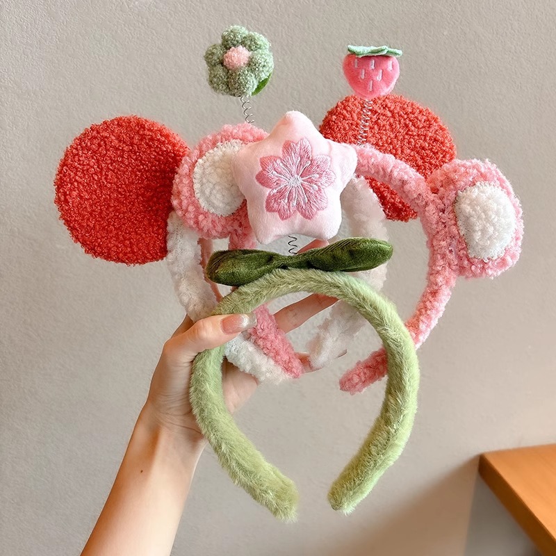 Corea del Sur lavado de la cara especial banda de cabello para mujeres 2024 nuevo lindo oso cabeza banda de cabello banda de cabello pinzas de cabello peluche tocado