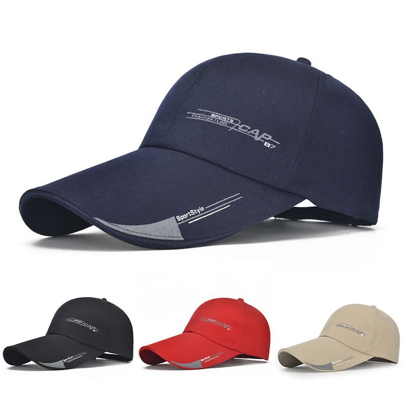 Spring and Summer Extended Brim Hat Men's Korean Style Baseball Cap Men's Outdoor Fishing Hat Sun Protection Travel Hat Cap