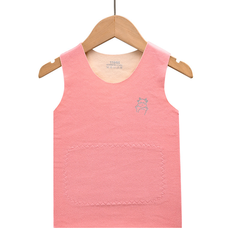 Chaleco de protección del vientre para niños Otoño e Invierno parche de niños Chaleco de fondo chaleco cepillado de doble cara para niñas camisa de fondo bebé