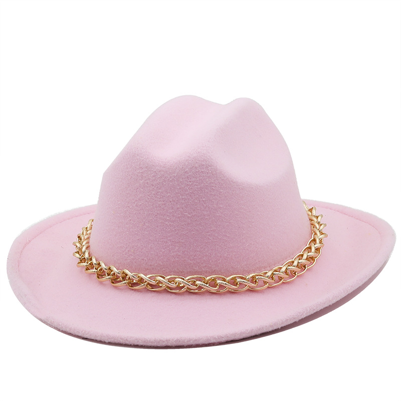 chain accessories cowboy hats fall and winter woolen jazz hats outdoor knight hatspicture17