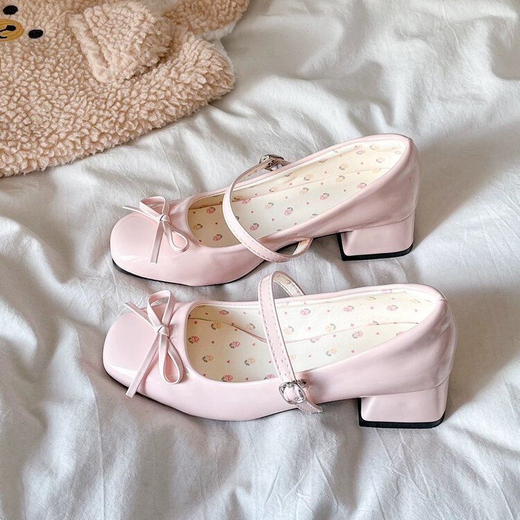 French-Style Sweet Pink Bow Shallow-Mouthed Chunky Heel Single Shoes for Women, New Spring/Summer 2026 Model, Suitable for Pairing with Skirts, Mary Jane Shoes French-Style Sweet Pink Bow Shallow-Mouthed Chunky Heel Single Shoes for Women, New Spring/Summer 2026 Model, Suitable for Pairing with Skirts, Mary Jane Shoes