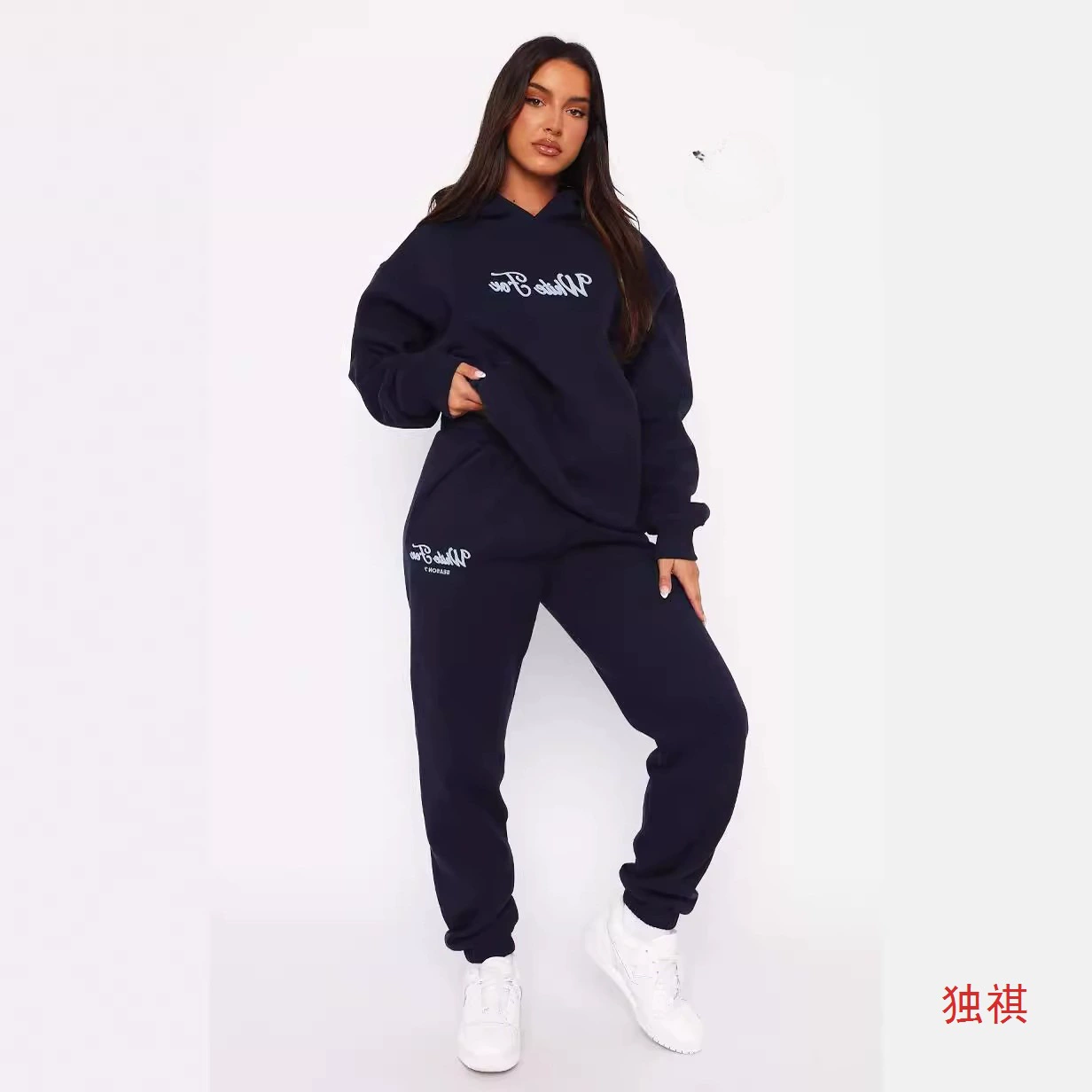 Толстовка с капюшоном «Седьмой сезон» Далянь, европейская и американская женская толстовка, брючный костюм, модный спортивный пуловер с длинными рукавами, толстовка с капюшоном два