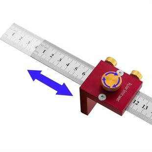 Woodworking Scribing Tool Steel Ruler Scribing Positioning Block T-Shaped Ruler Scribing Stop Tool DIY Woodworking Measuring Locator