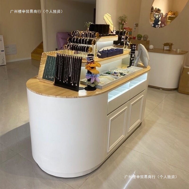 圆弧形中岛展示柜首饰台展示台服装店双面饰品网红水台一体其他