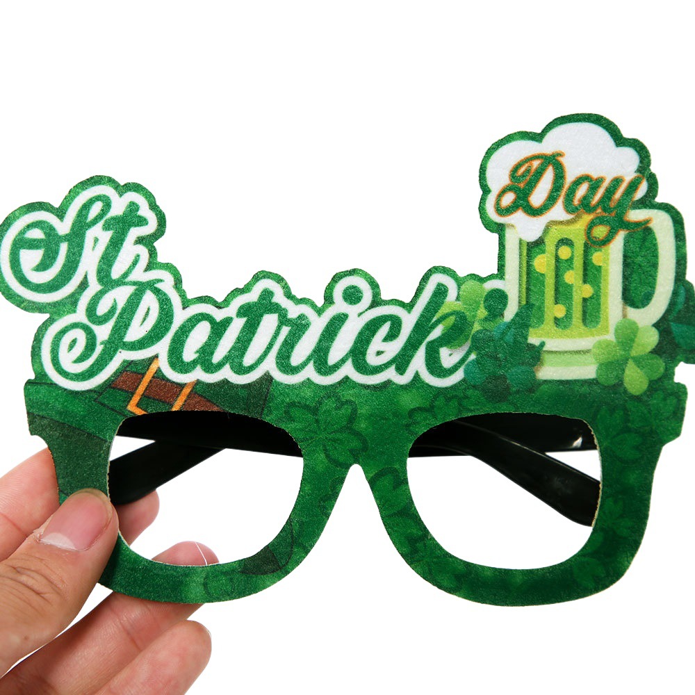 Día de San Patricio trébol irlandés gafas de vacaciones suministros foto accesorios de fiesta de vestir gafas divertidas