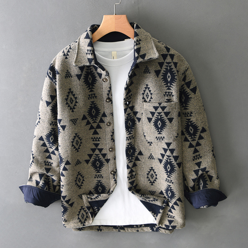 Demi-season autumn retro woolen long-sleeve